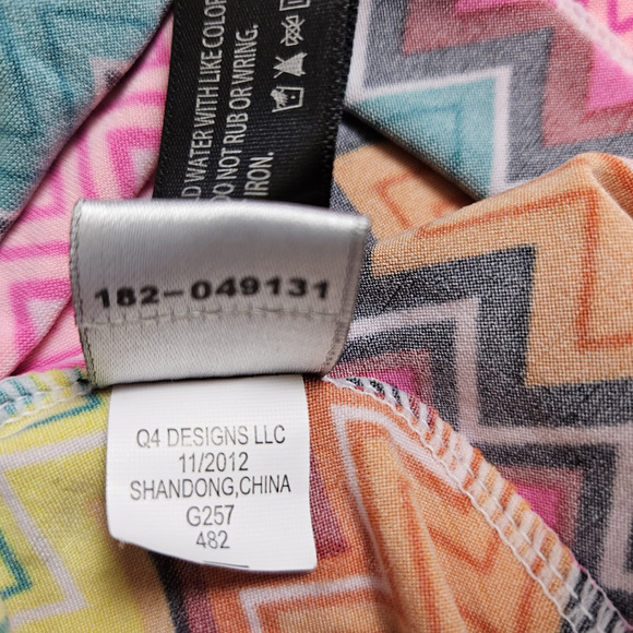 Coogi Beach Coverup Dress Womens S Chevron Colorful Y2K Mini Halter Padded Bra - Picture 14 of 16